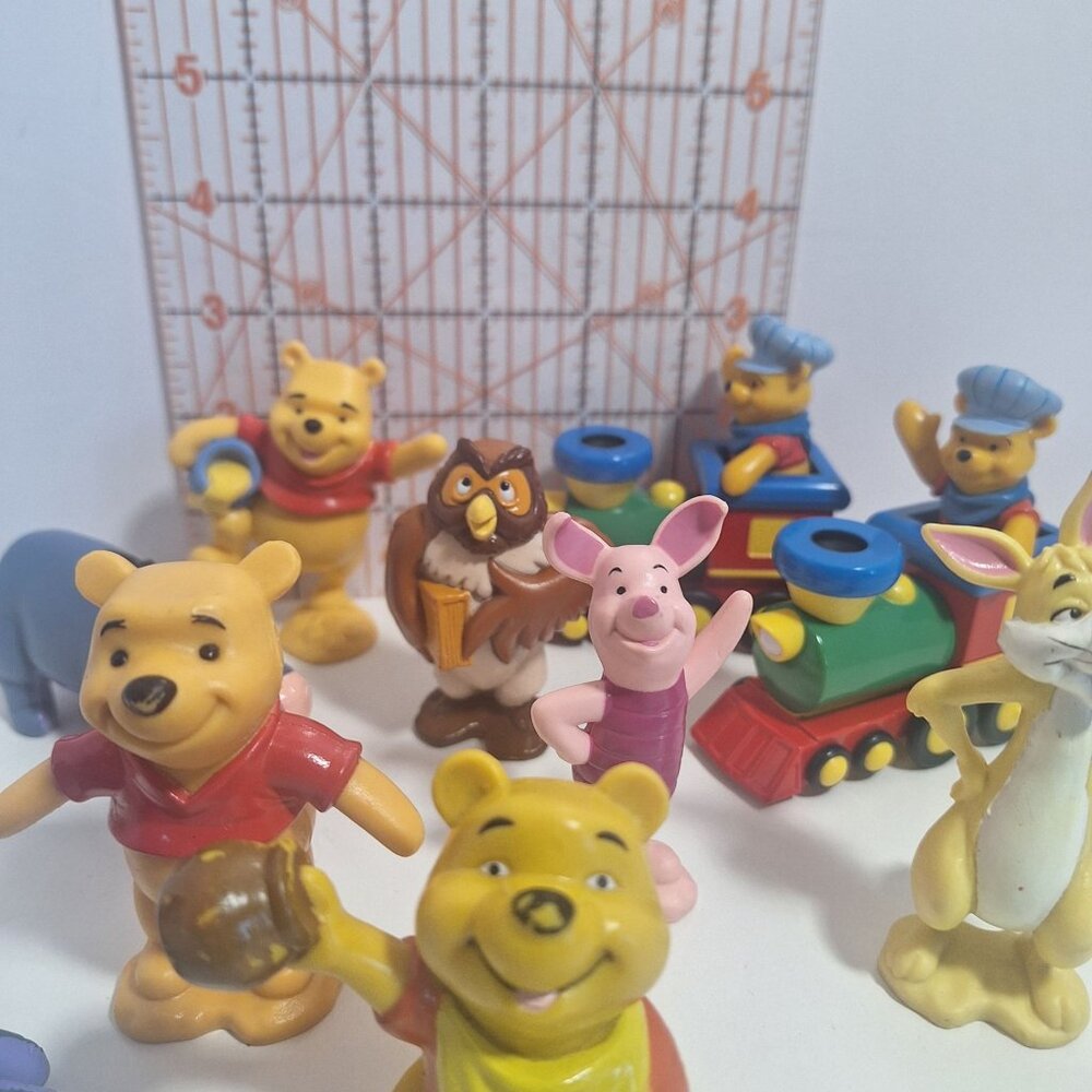 Winnie The Pooh Friends PVC 10 Figure Lot Disney Owl Eeyore Trains Rabbit Piglet - Picture 8 of 12